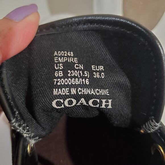 COACH Empire Outline Signature C Logo Low Top Cap Toe Sneakers 6B Black Smoke - Picture 9 of 9